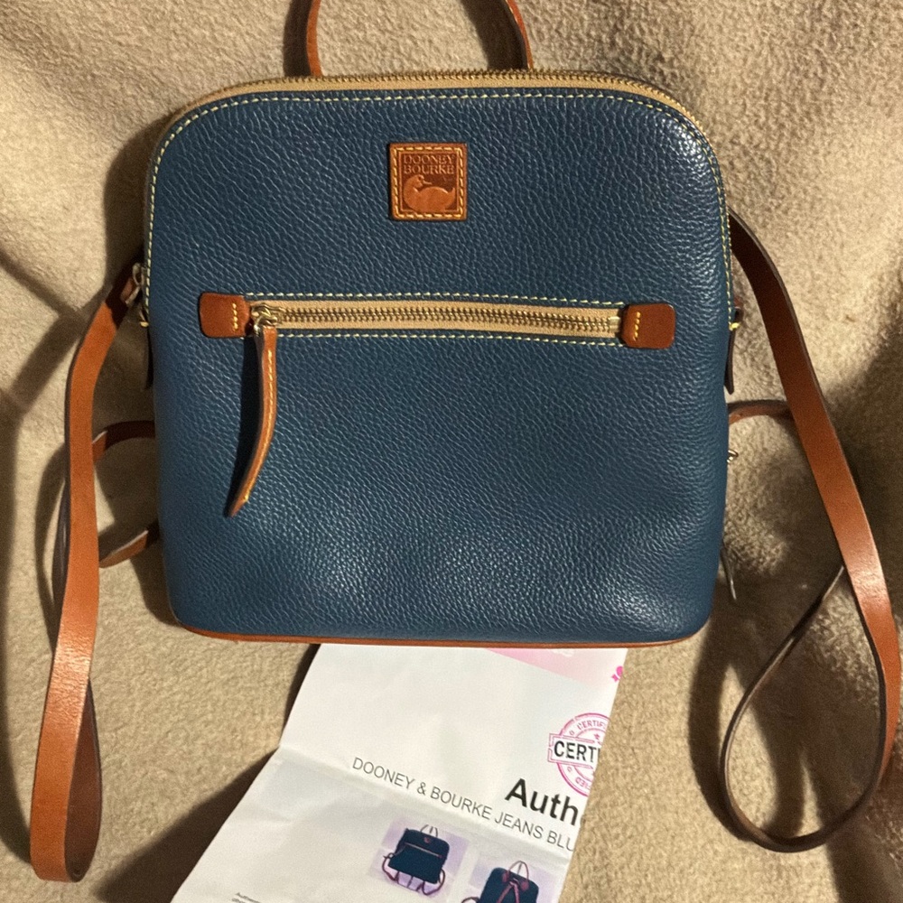 EUC Dooney & Bourke Jeans Leather Backpack with Tan Straps